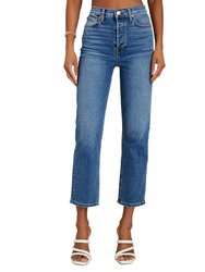 Re/done 70S Stove Pipe Jeans In Western Blue - Western Blue