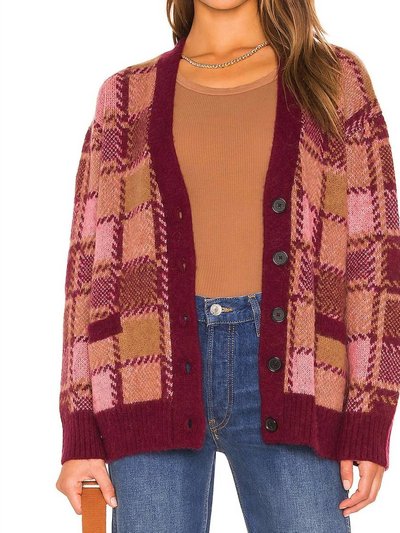 RE/DONE Re/done 90S Oversized Cardigan In Mulberry Plaid product