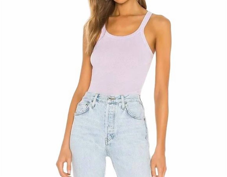 Ribbed Tank Top In Lilac