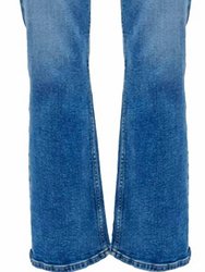 Women 90S Medium Wash Boot Cut Loose High Rise Jeans - Blue