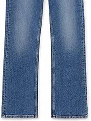 Women Mid 70S Crop Boot Cut Jeans - Blue
