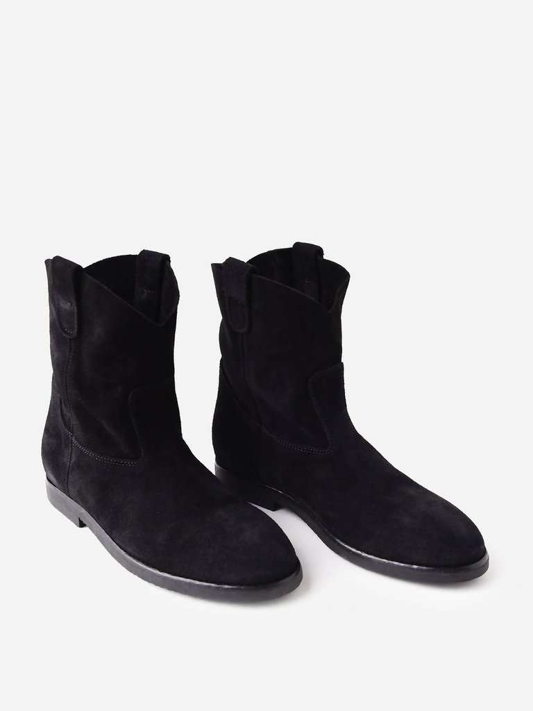 Women's 60S Camarguaise Boot In Black Suede - Black Suede