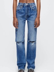 Women's 90S High Rise Loose Jean - Destroyed Mar