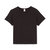 Women's Black Boxy Washed Black Short Sleeve Crew Neck T-Shirt - Black