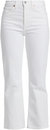 Women's White Crop Boot Cut 70's Denim High Rise Jeans - White