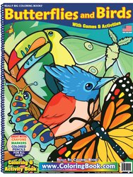 Butterflies and Birds 12" x 18" Really Big Coloring Book®