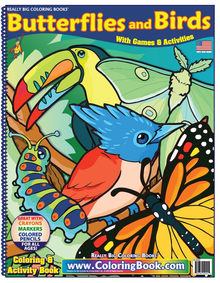 Really Big Coloring Books Butterflies and Birds 12 x 18 Really Big  Coloring Book®