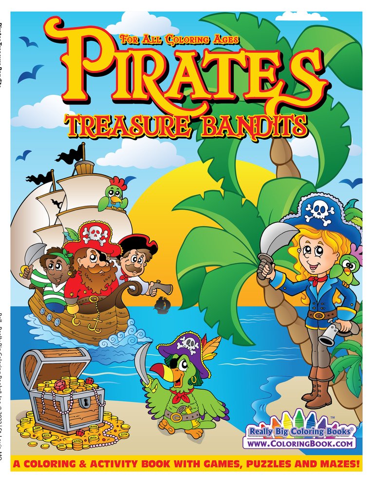 Pirate Treasures Coloring Book 8.5 x 11