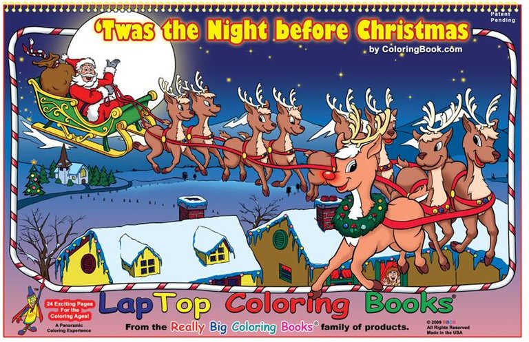 Twas the Night before Christmas LapTop Coloring Book