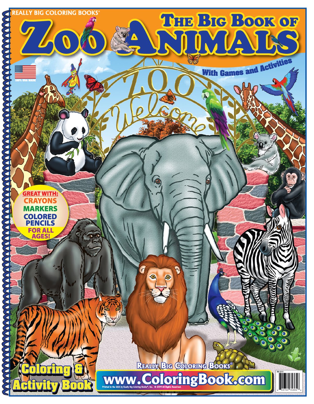 Really Big Coloring Books Zoo Animals Color Book