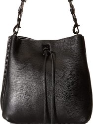 Darren Convertible Shoulder Leather Bag - Black
