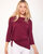 Anen Side Tie 3/4 Sleeve Top - Red Wine