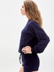 City Zip Crop Crewneck