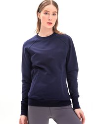 City Zip Slim Crewneck - True Navy