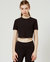 Echo Laser Cut Crop Tee - Jet black