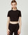 Echo Laser Cut Crop Tee - Jet black