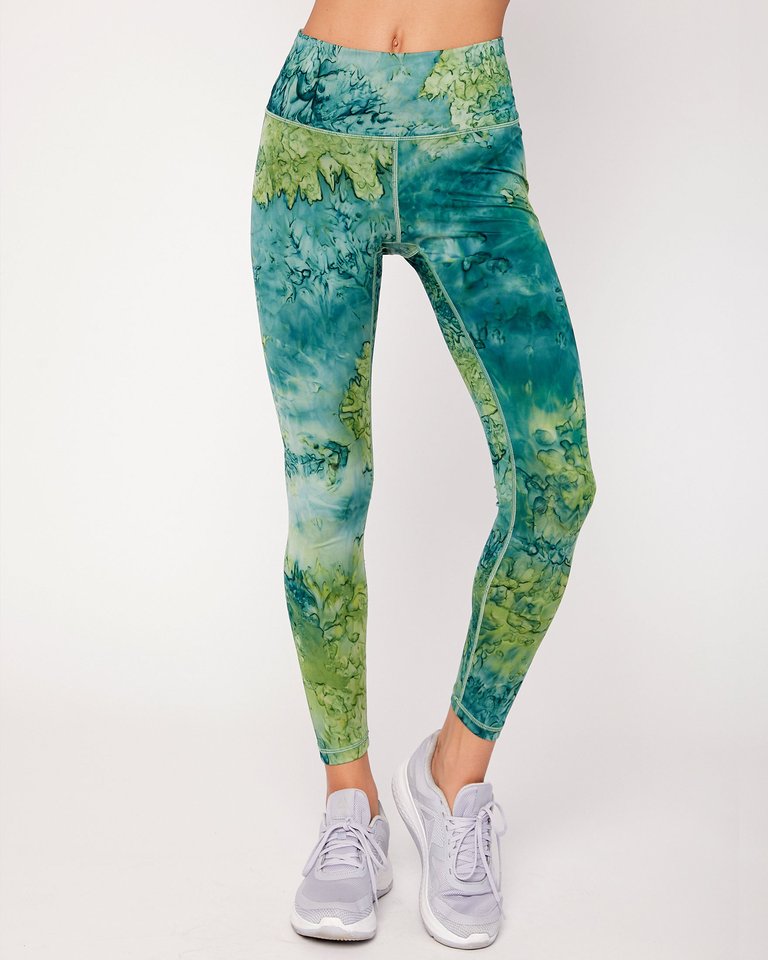 Essential Marble Dye Leggings 26" - Marble Blue - Marble Blue