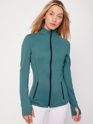 Gen Xyz Zip Up Track Jacket - Mediterranea Green