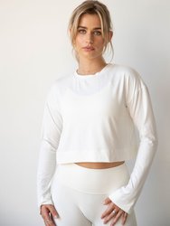 Go With The Flow Crop Long Sleeve - Bone