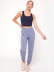 Homebase Fleece-Lite Sweatpants - Dusty Blue/Stripe