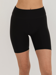 Hybrid Fleece Biker Shorts High Waist 6" - Warm Black