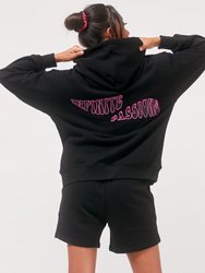 Infinite Passions French Terry Hoodie - Metropolis Black/Fuschia