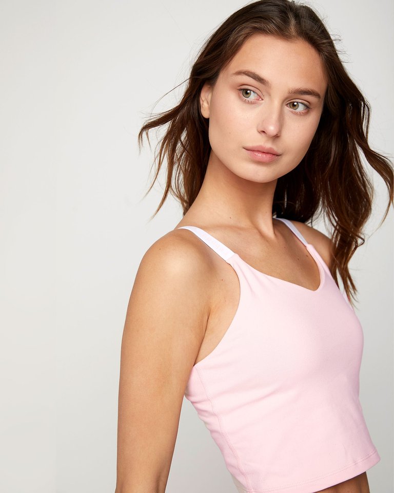 Maia Cloudlux Logo Crop Bra - Soft Pink