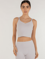 Maia Cloudlux Logo Crop Bra - Lilac Quartz