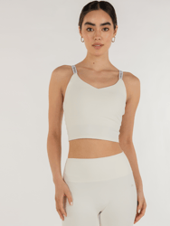 Maia Cloudlux Logo Crop Bra - Off White