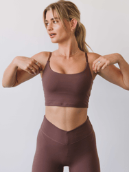 Melanie Crop Bra - Brown Walnut