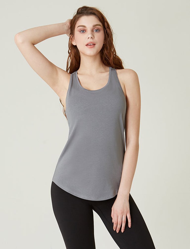 Pinch Me Pleated Racerback Tank - Stone olive