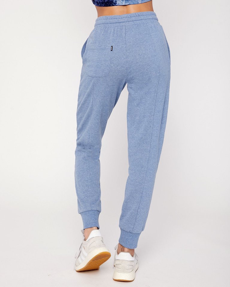 Pintuck French Terry Joggers - Indigo Heather Blue