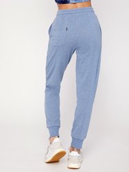 Pintuck French Terry Joggers - Indigo Heather Blue