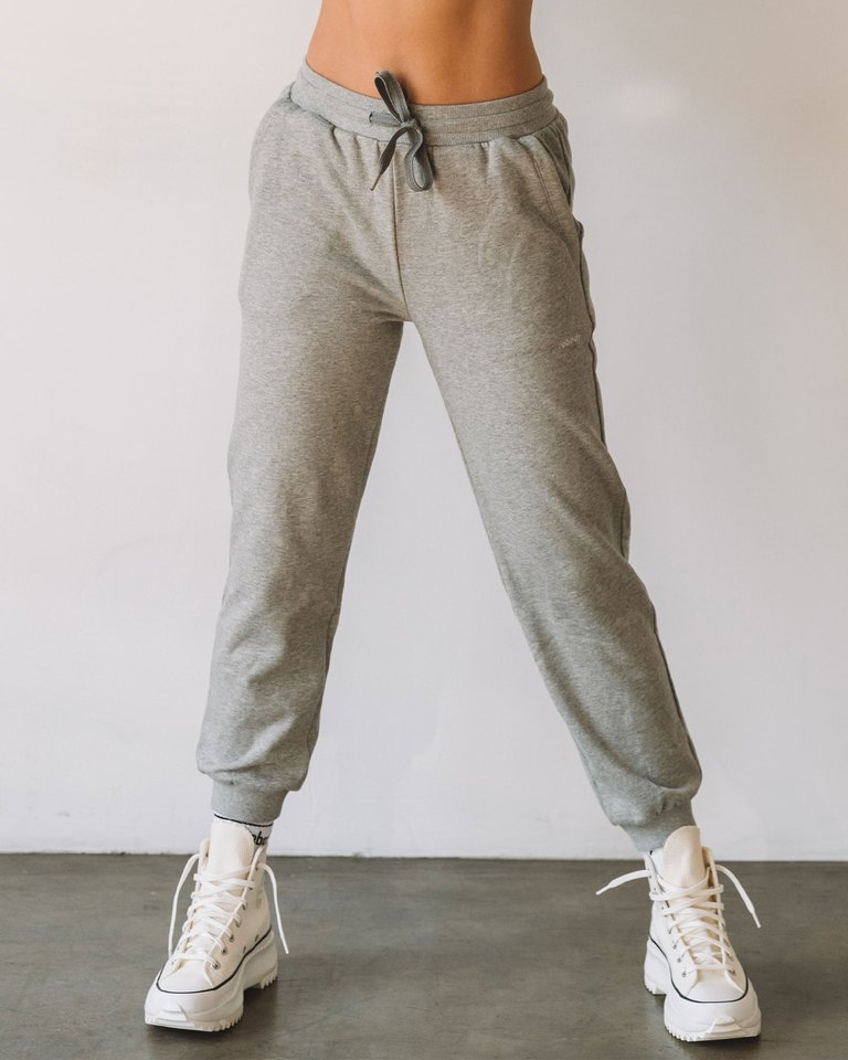 Rebody Lifestyle Sweatpants - Heather Grey/White