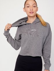 Rebody Logo Fleece Crop Hoody - Heather Grey