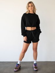 Rebody Puff Sleeve Crop Sweatshirt