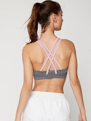 Strappy X Bra - Stone Grey/Pink