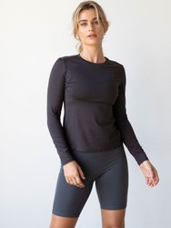 To Practice Compression Long Sleeve - Heather Black