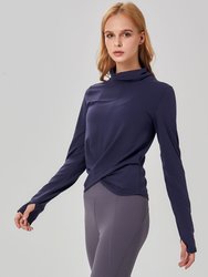 Turtle- Cowl Neck Coziplex™ Long Sleeve - Light Navy