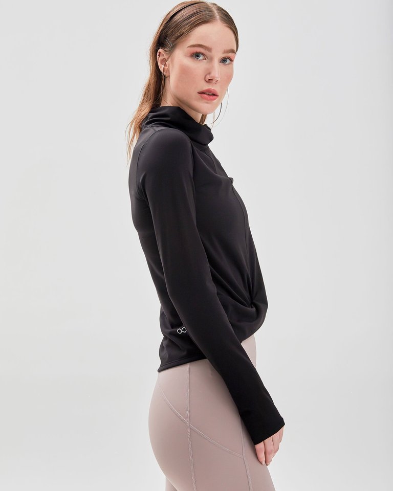 Turtle- Cowl Neck Coziplex™ Long Sleeve - Cozy Black