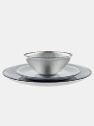 AURA 12 Pc Dinnerware Set - Silver Gilded