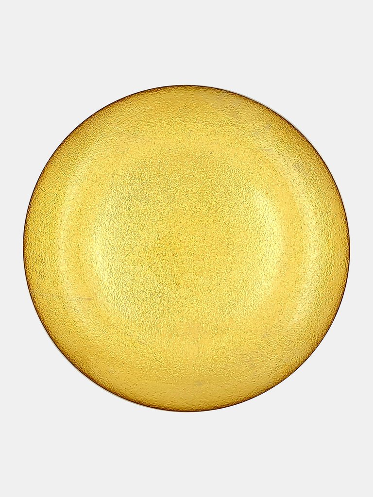 AURA Set/4 11" Dinner Plates - Gold Gilded