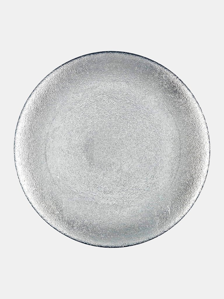 AURA Set/4 11" Dinner Plates - Silver Gilded