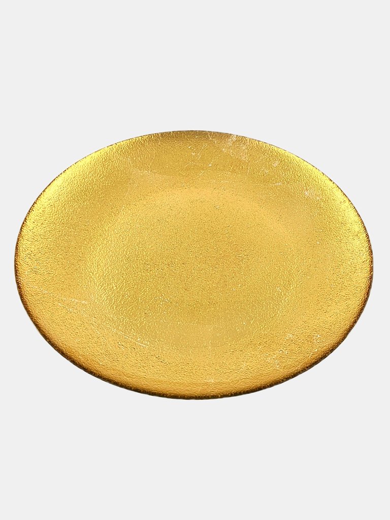 AURA Set/4 8.25" Salad Plates - Gold Gilded