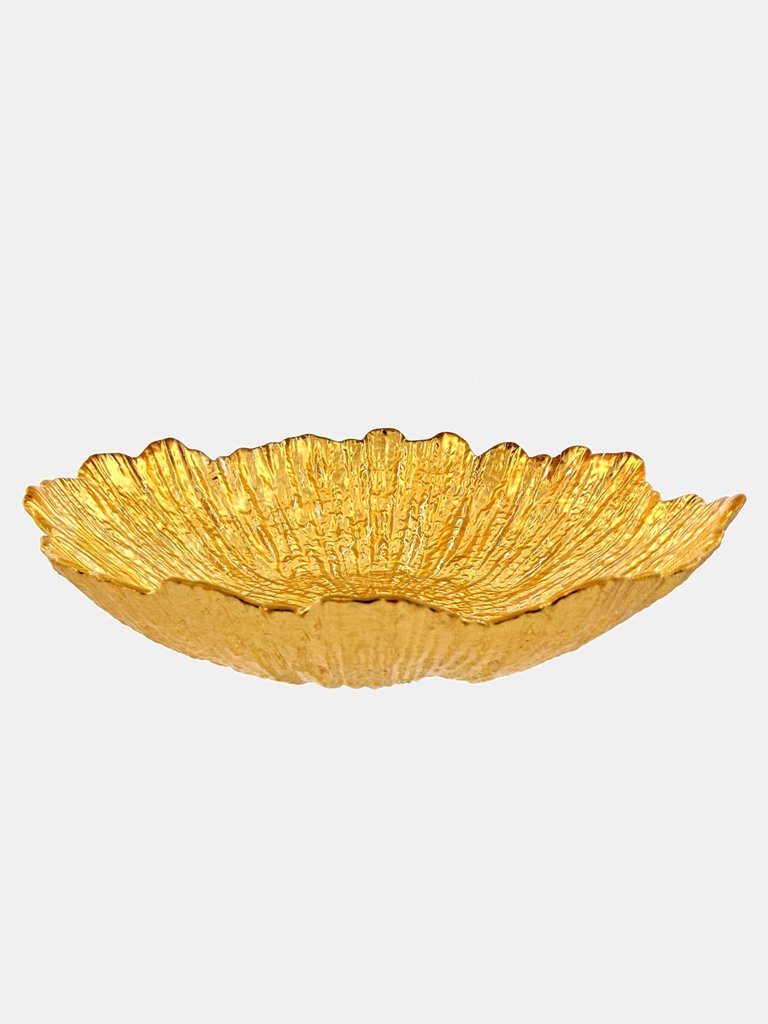 Coral Set/4 8.5" Soup Plates - Gold Gilded