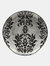 Damask Set/4 6.5" Gilded Glass Canapé Plates - Black Velvet
