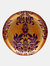 Damask Set/4 6.5" Gilded Glass Canapé Plates - Orange Purple