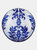 Damask Set/4 6.5" Gilded Glass Canapé Plates - Blue Velvet