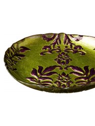 Damask Set/4 6.5" Gilded Glass Canapé Plates