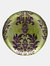 Damask Set/4 6.5" Gilded Glass Canapé Plates - Green Purple